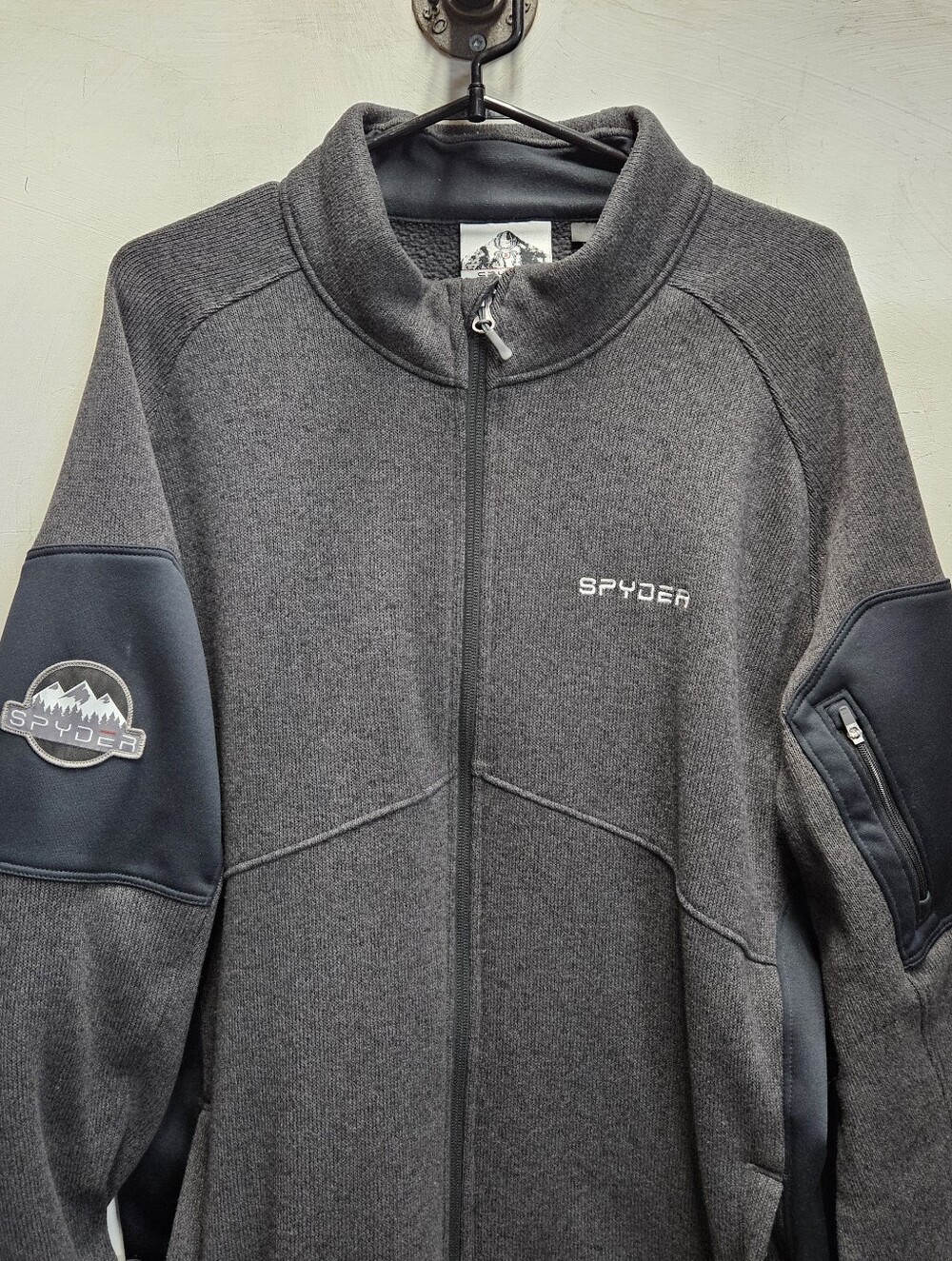 SPYDER Empire Full Zip Jacket Performance Fleece Mens XXL Grey Black